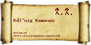 Kőnig Kemenes névjegykártya